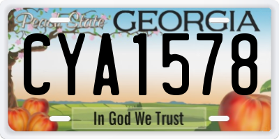 GA license plate CYA1578