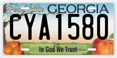 GA license plate CYA1580