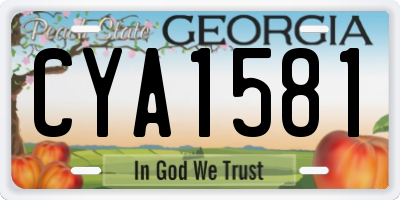 GA license plate CYA1581
