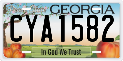 GA license plate CYA1582