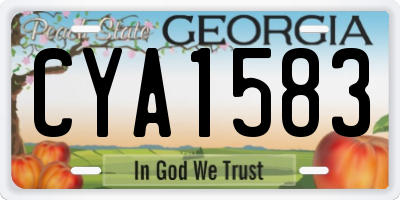 GA license plate CYA1583