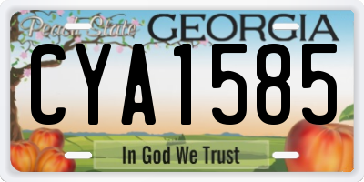 GA license plate CYA1585