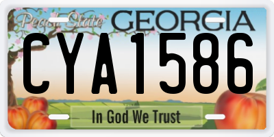 GA license plate CYA1586