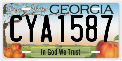 GA license plate CYA1587