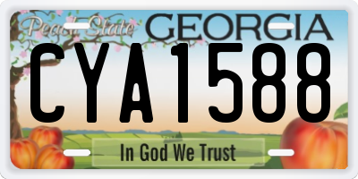 GA license plate CYA1588