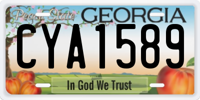 GA license plate CYA1589