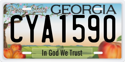 GA license plate CYA1590