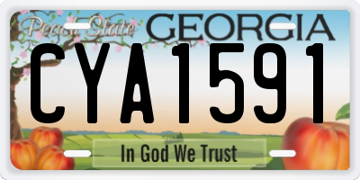 GA license plate CYA1591