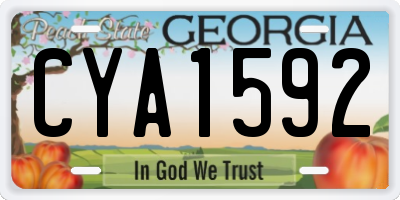 GA license plate CYA1592