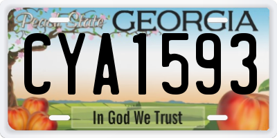 GA license plate CYA1593