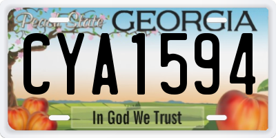 GA license plate CYA1594