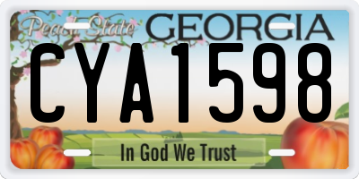 GA license plate CYA1598