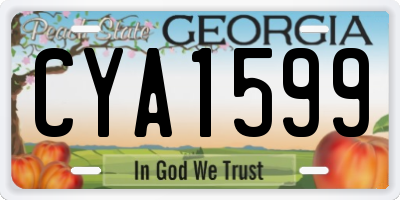 GA license plate CYA1599