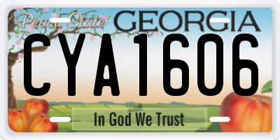GA license plate CYA1606