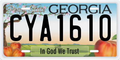 GA license plate CYA1610