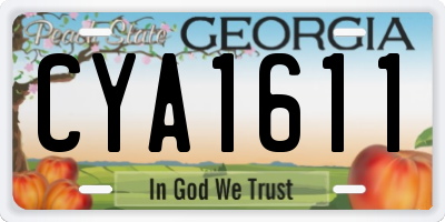 GA license plate CYA1611