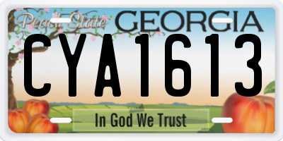 GA license plate CYA1613