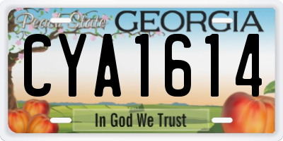 GA license plate CYA1614