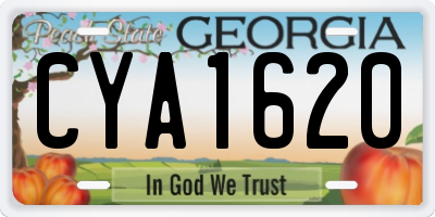 GA license plate CYA1620