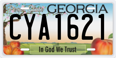 GA license plate CYA1621