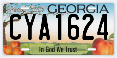 GA license plate CYA1624