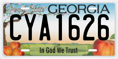 GA license plate CYA1626