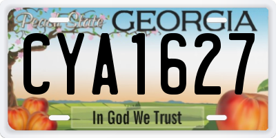 GA license plate CYA1627
