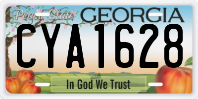 GA license plate CYA1628