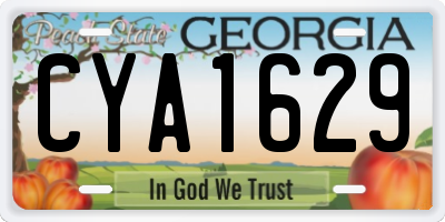GA license plate CYA1629