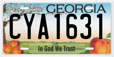 GA license plate CYA1631