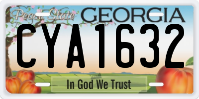 GA license plate CYA1632