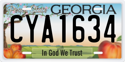 GA license plate CYA1634