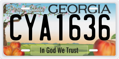 GA license plate CYA1636