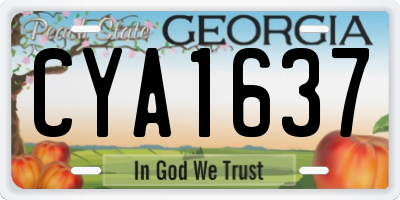 GA license plate CYA1637