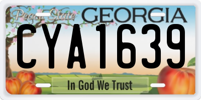 GA license plate CYA1639