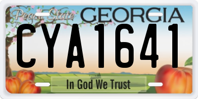 GA license plate CYA1641