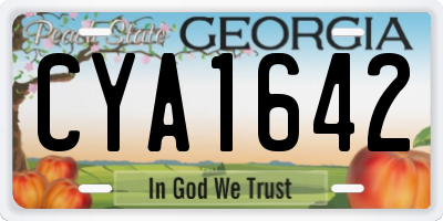 GA license plate CYA1642