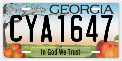 GA license plate CYA1647