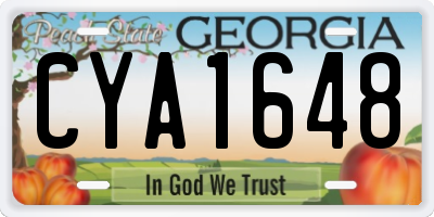 GA license plate CYA1648