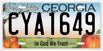 GA license plate CYA1649