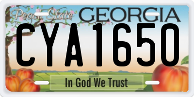 GA license plate CYA1650