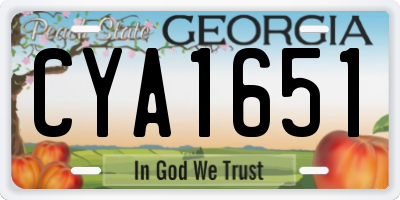 GA license plate CYA1651