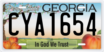 GA license plate CYA1654