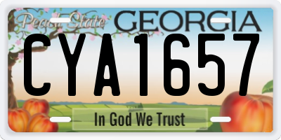 GA license plate CYA1657