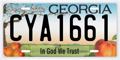 GA license plate CYA1661