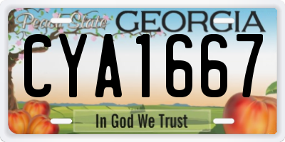GA license plate CYA1667