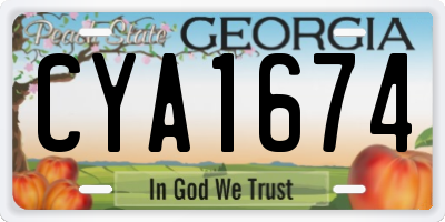 GA license plate CYA1674