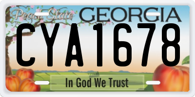 GA license plate CYA1678
