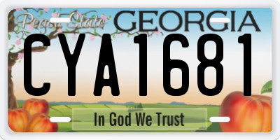 GA license plate CYA1681