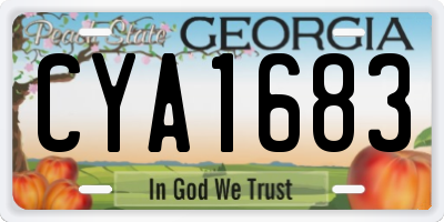 GA license plate CYA1683